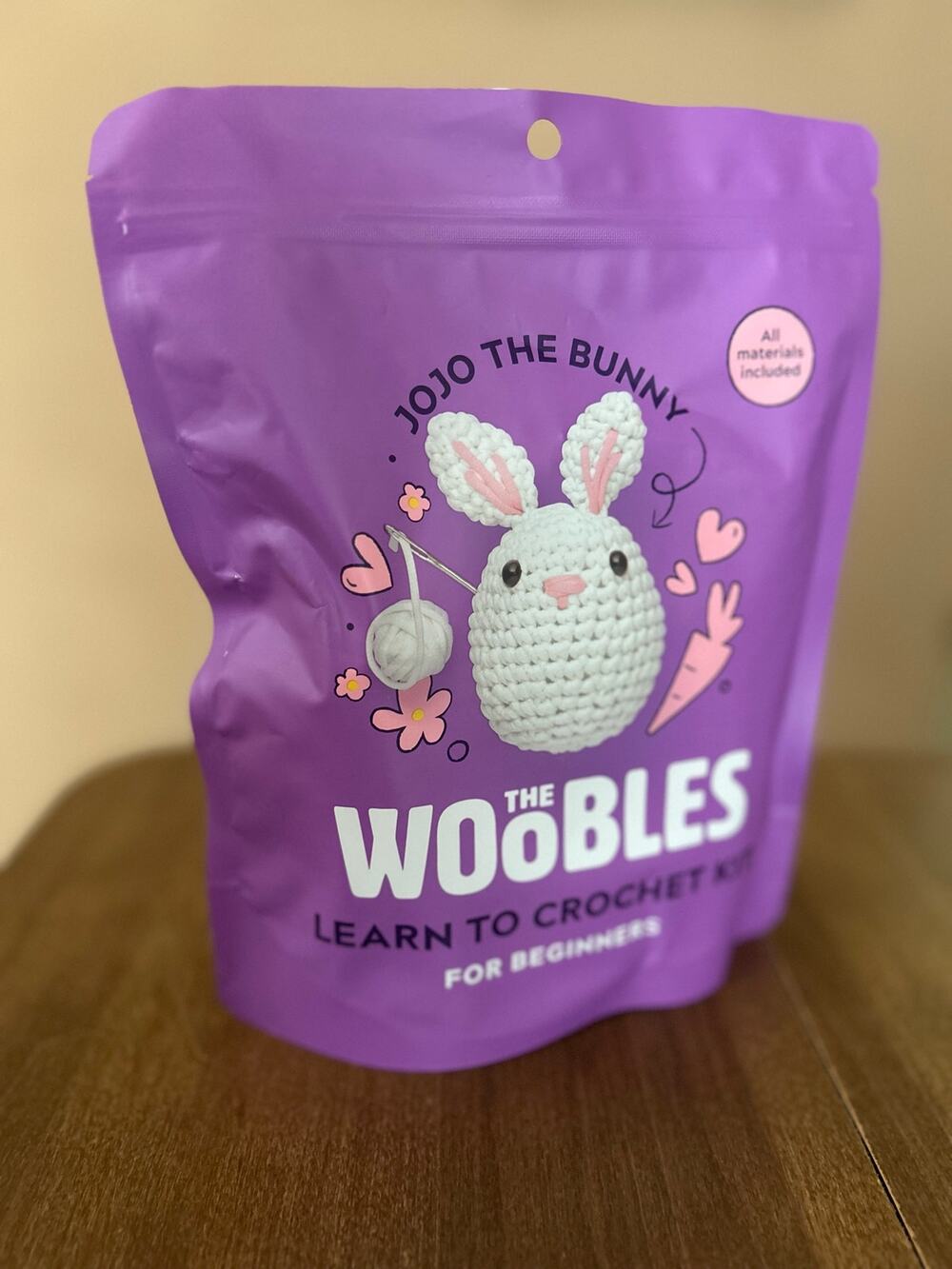 Brand New Woobles Crochet Kit Jojo the Bunny